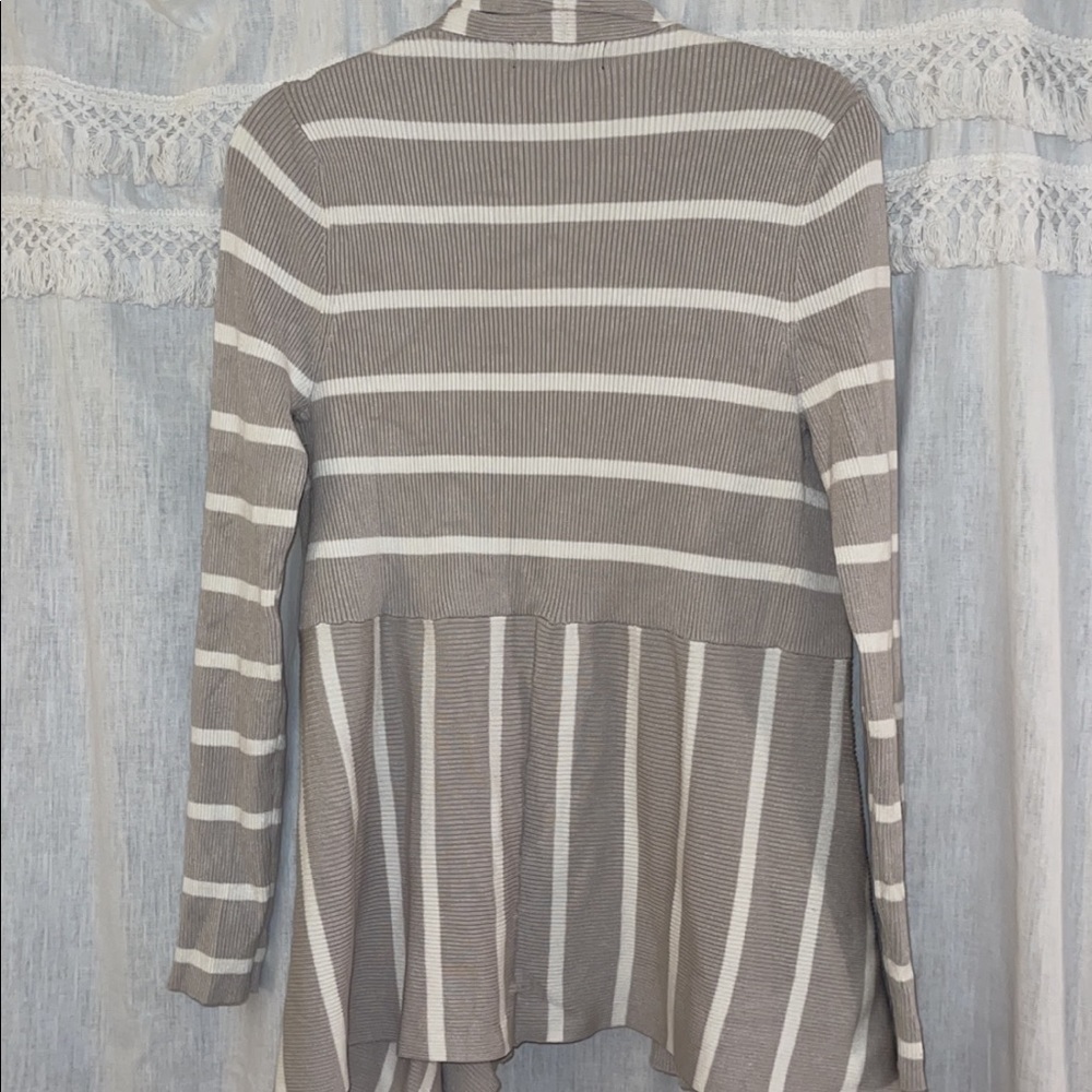 Grey and White Striped Sweater - Picture 2 of 2